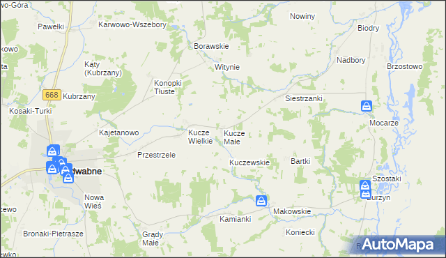 mapa Kucze Małe, Kucze Małe na mapie Targeo