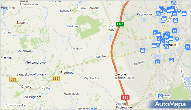 mapa Kuków gmina Suwałki, Kuków gmina Suwałki na mapie Targeo