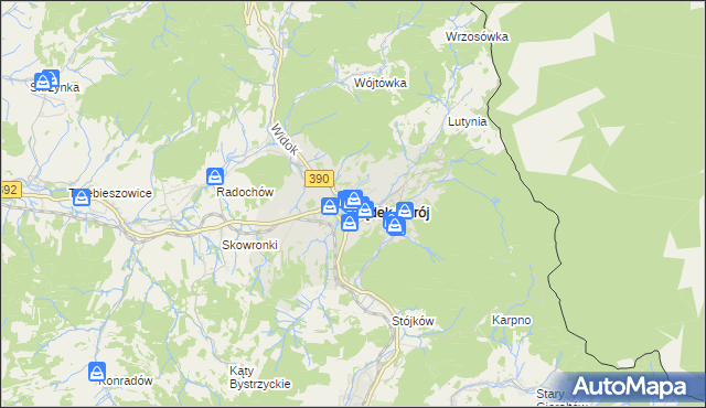 mapa Lądek-Zdrój, Lądek-Zdrój na mapie Targeo