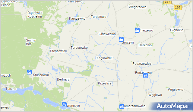 mapa Łagiewniki gmina Pobiedziska, Łagiewniki gmina Pobiedziska na mapie Targeo