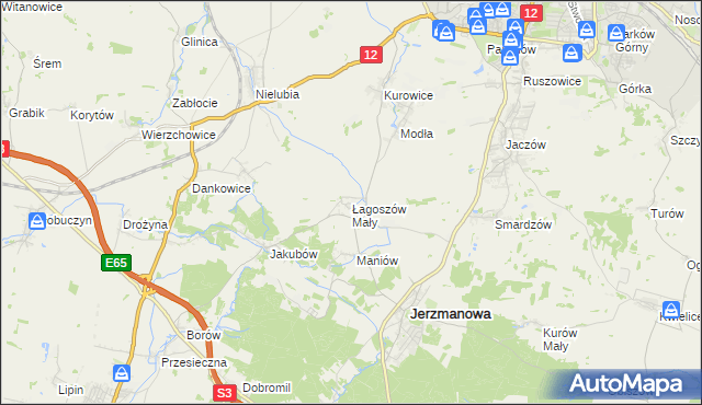 mapa Łagoszów Mały, Łagoszów Mały na mapie Targeo