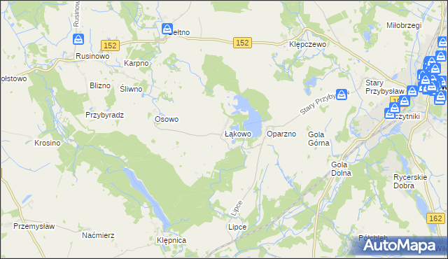 mapa Łąkowo, Łąkowo na mapie Targeo