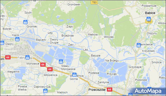 mapa Las gmina Przeciszów, Las gmina Przeciszów na mapie Targeo