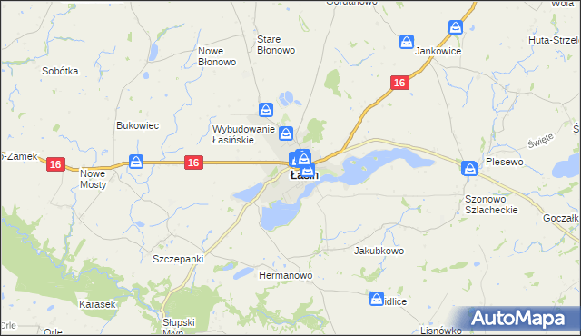 mapa Łasin, Łasin na mapie Targeo