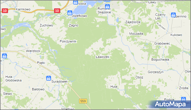 mapa Ławiczek, Ławiczek na mapie Targeo