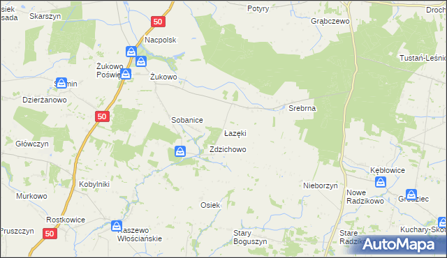 mapa Łazęki, Łazęki na mapie Targeo