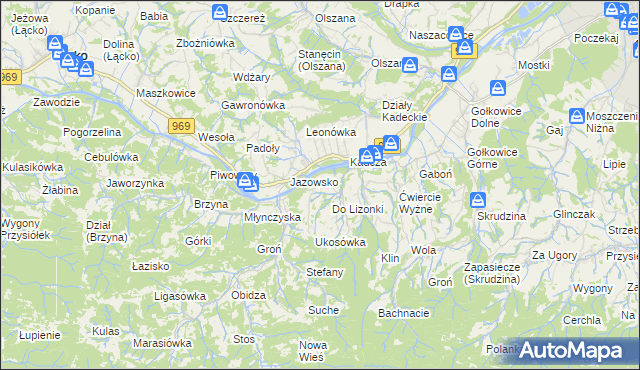mapa Łazy Brzyńskie, Łazy Brzyńskie na mapie Targeo