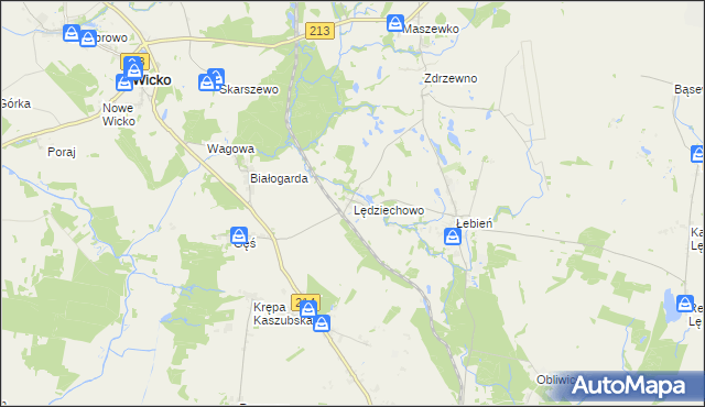 mapa Lędziechowo, Lędziechowo na mapie Targeo