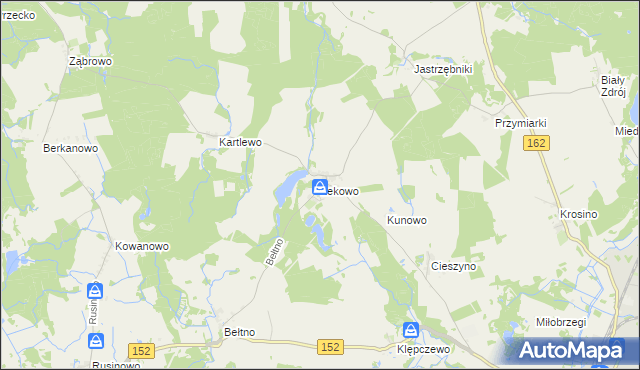 mapa Lekowo gmina Świdwin, Lekowo gmina Świdwin na mapie Targeo