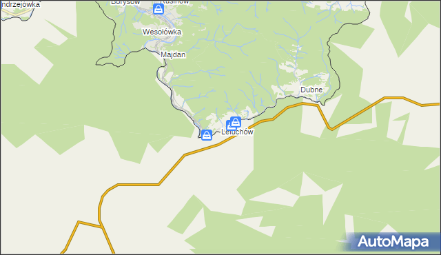 mapa Leluchów, Leluchów na mapie Targeo