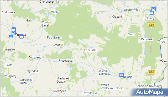 mapa Leniuszki, Leniuszki na mapie Targeo