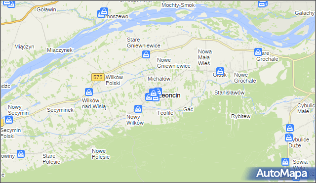 mapa Leoncin, Leoncin na mapie Targeo