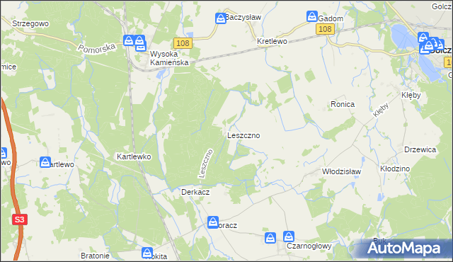 mapa Leszczno, Leszczno na mapie Targeo