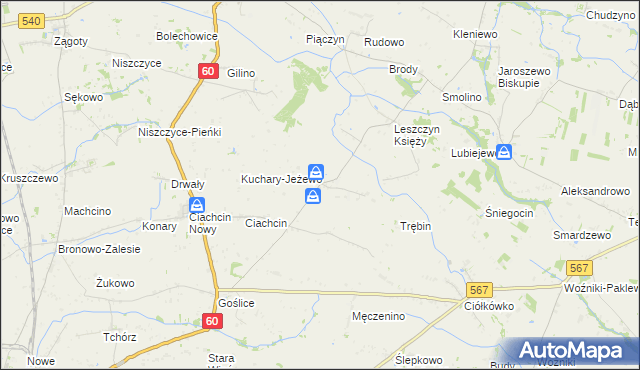 mapa Leszczyn Szlachecki, Leszczyn Szlachecki na mapie Targeo