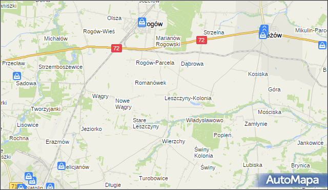 mapa Leszczyny-Kolonia, Leszczyny-Kolonia na mapie Targeo