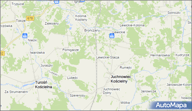 mapa Lewickie-Stacja, Lewickie-Stacja na mapie Targeo