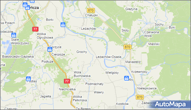 mapa Leżachów-Osada, Leżachów-Osada na mapie Targeo
