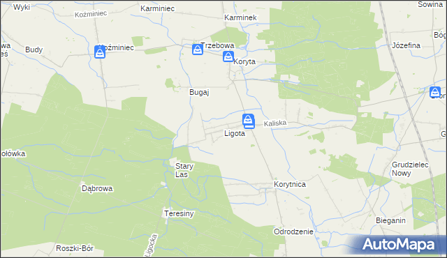 mapa Ligota gmina Raszków, Ligota gmina Raszków na mapie Targeo