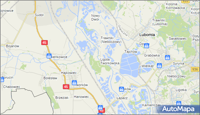 mapa Ligota Tworkowska, Ligota Tworkowska na mapie Targeo