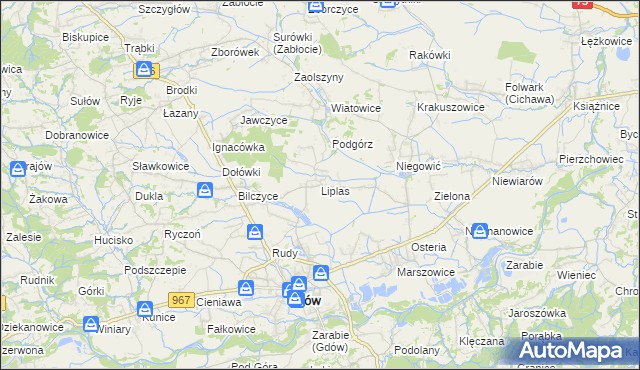 mapa Liplas, Liplas na mapie Targeo