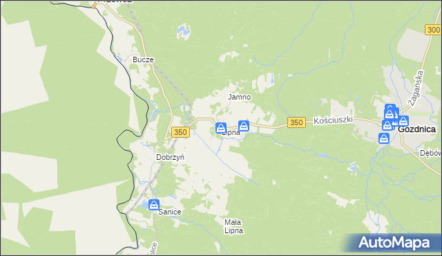 mapa Lipna gmina Przewóz, Lipna gmina Przewóz na mapie Targeo