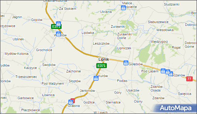 mapa Lipnik powiat opatowski, Lipnik powiat opatowski na mapie Targeo