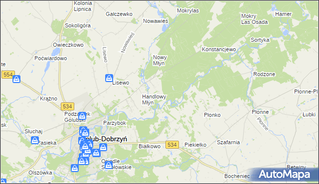 mapa Lisak, Lisak na mapie Targeo