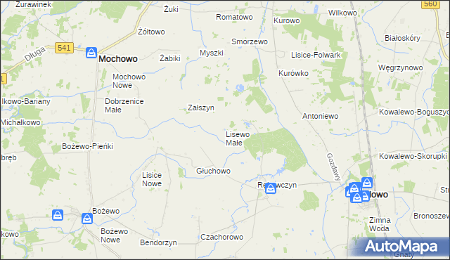 mapa Lisewo Małe, Lisewo Małe na mapie Targeo