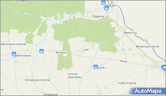 mapa Liski gmina Horodło, Liski gmina Horodło na mapie Targeo