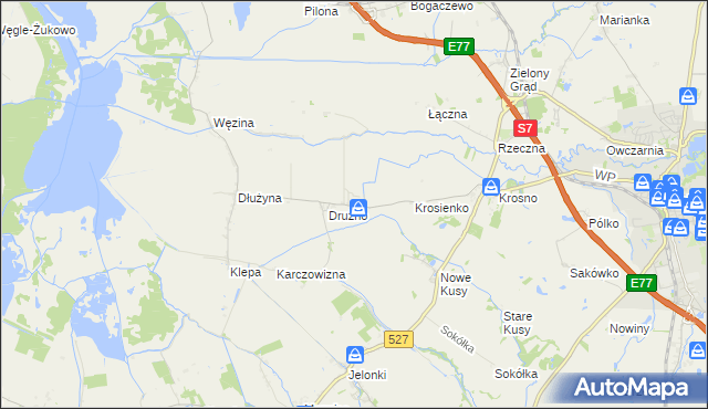 mapa Lisów gmina Elbląg, Lisów gmina Elbląg na mapie Targeo