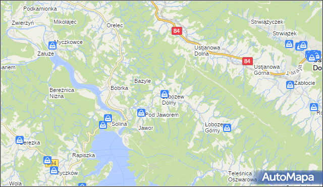 mapa Łobozew Dolny, Łobozew Dolny na mapie Targeo
