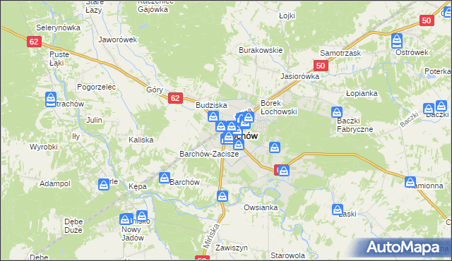 mapa Łochów powiat węgrowski, Łochów powiat węgrowski na mapie Targeo