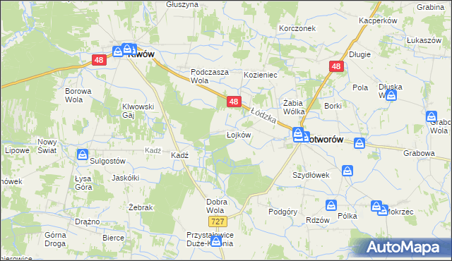 mapa Łojków, Łojków na mapie Targeo