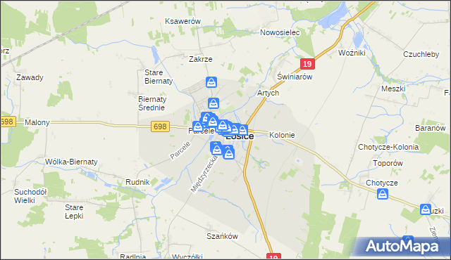 mapa Łosice, Łosice na mapie Targeo