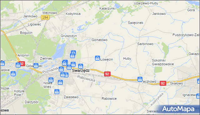 mapa Łowęcin, Łowęcin na mapie Targeo