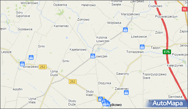 mapa Łowiczek, Łowiczek na mapie Targeo