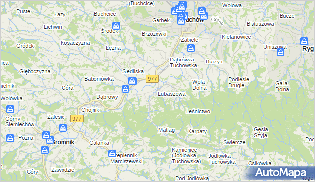 mapa Lubaszowa, Lubaszowa na mapie Targeo