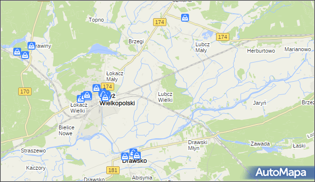 mapa Lubcz Wielki, Lubcz Wielki na mapie Targeo