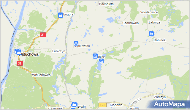 mapa Lubicz gmina Widuchowa, Lubicz gmina Widuchowa na mapie Targeo