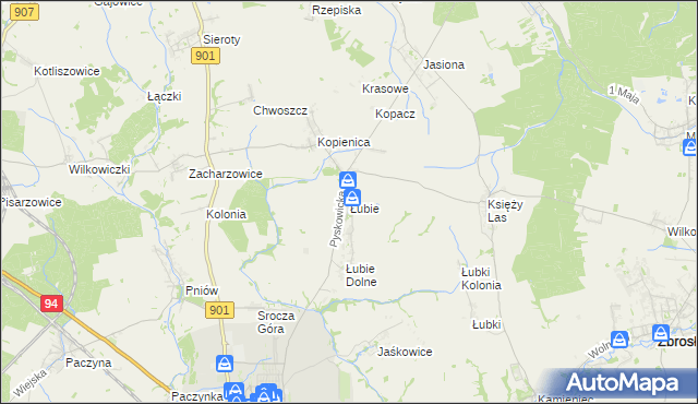 mapa Łubie, Łubie na mapie Targeo