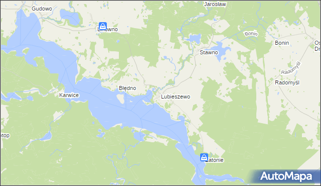 mapa Lubieszewo gmina Złocieniec, Lubieszewo gmina Złocieniec na mapie Targeo