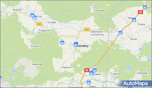 mapa Łubniany, Łubniany na mapie Targeo