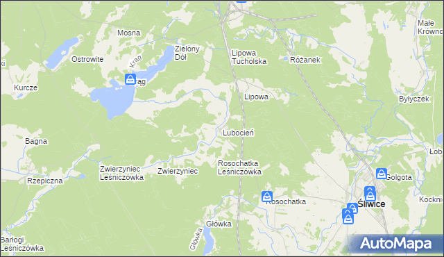 mapa Lubocień, Lubocień na mapie Targeo