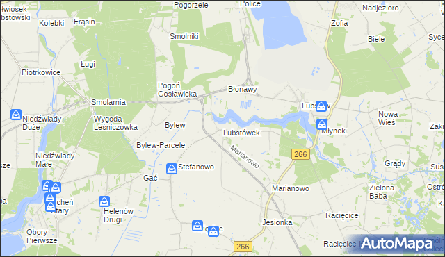 mapa Lubstówek gmina Sompolno, Lubstówek gmina Sompolno na mapie Targeo