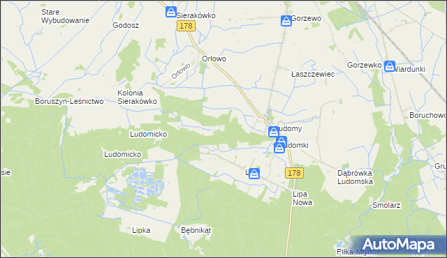 mapa Ludomy Leśniczówka, Ludomy Leśniczówka na mapie Targeo