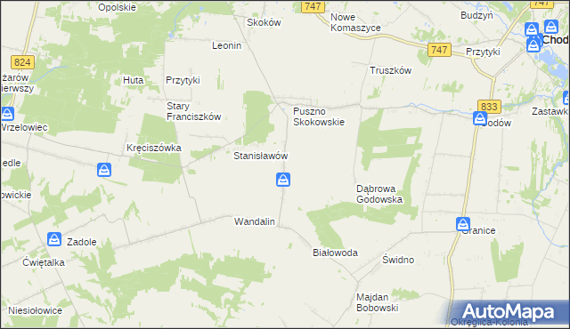 mapa Ludwików gmina Opole Lubelskie, Ludwików gmina Opole Lubelskie na mapie Targeo