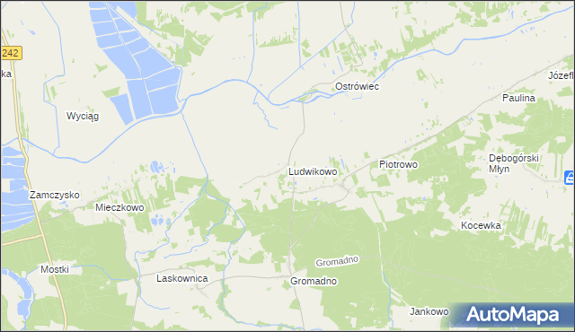 mapa Ludwikowo gmina Kcynia, Ludwikowo gmina Kcynia na mapie Targeo