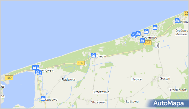 mapa Łukęcin, Łukęcin na mapie Targeo