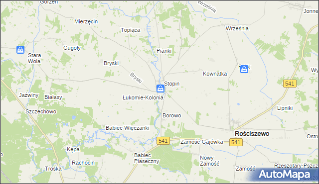 mapa Łukomie gmina Rościszewo, Łukomie gmina Rościszewo na mapie Targeo