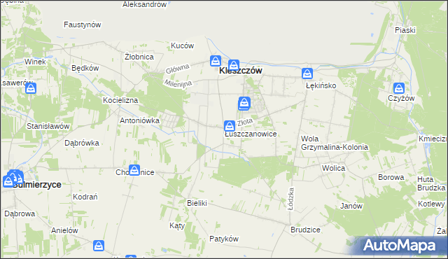 mapa Łuszczanowice, Łuszczanowice na mapie Targeo